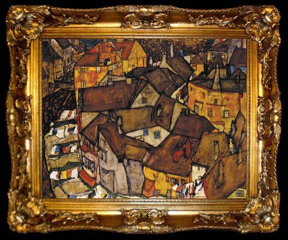 framed  Egon Schiele Krumau Town Crescent I(The Small City V) (mk12), ta009-2